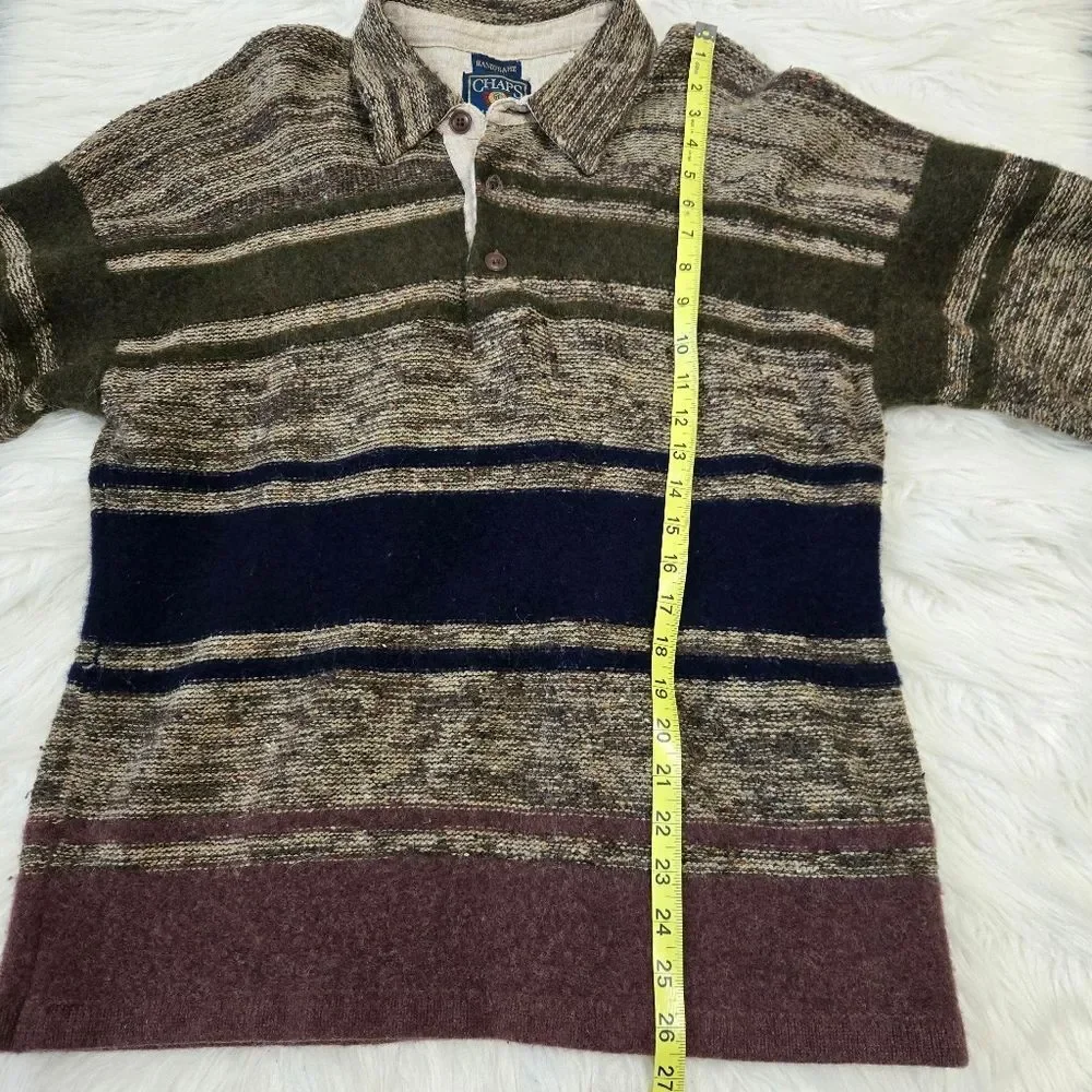 RALPH LAUREN CHAPS Vintage 90s Henley Lambswool | Wool Knit Sweater XL